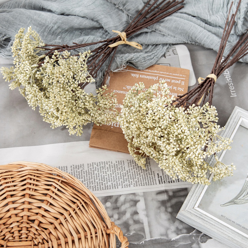 Wholesale Rice Grain & Bean-Shape Bouquet in INS Style, Artificial Flowers for Home Decor & Cross-Border Wedding Fake Flowers, Model DY1-6234