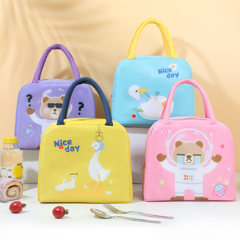 Nuevo transfronterizo portátil niño almuerzo bolsa de almuerzo caja de dibujos animados bolsa de almuerzo fábrica de bolsa de aislamiento al por mayor bolsa de picnic de aluminio