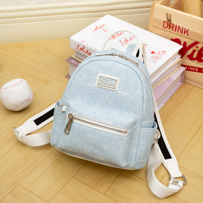 Disney/Disney Fun Cartoon Stitch Print Backpack Women's Exquisite Compact Backpack 409
