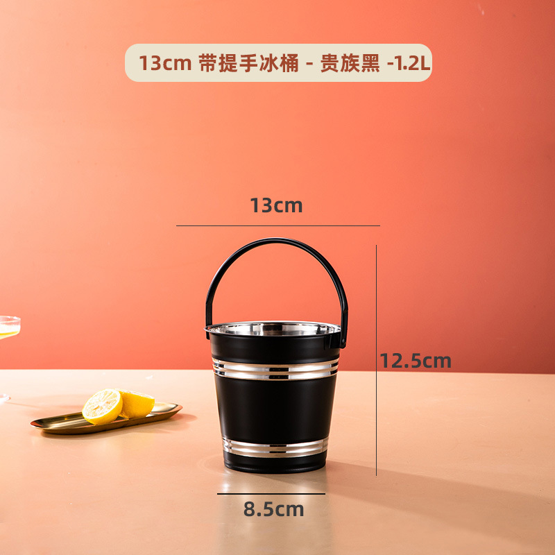 Mini barril de bocadillos portátil negro 13cm (1.2L) ☆