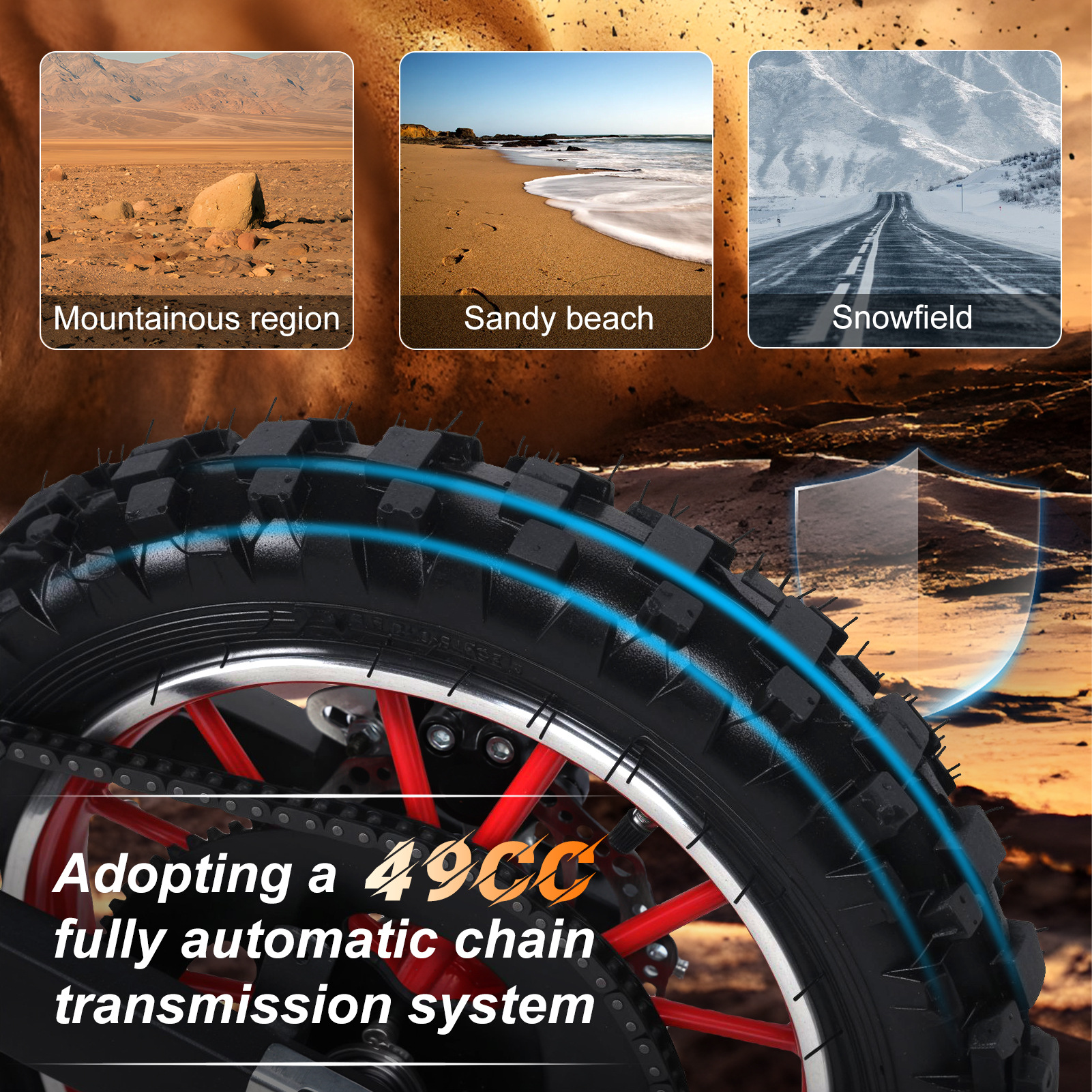 Cross-Border Amazon Supply Small Beach Mountain Outdoor All-Terrain Children's Four-Stroke Epa Off-Road Motorcycle
