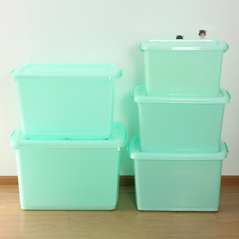 Large Solid Color Thickened Storage Box Household Wardrobe Clothes Thickened Plastic Storage Box Sundries Toy Storage Box