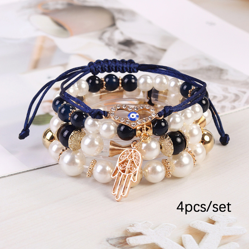 New Bohemian Layered Bracelet Creative Women's Jewelry Heart Multi-Layered Beaded Fashion Jewelry Versatile