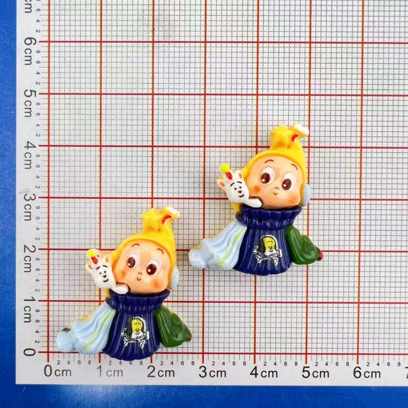 漫画かわいいスターマン小さなペンダントアクセサリー diy 手作りヘアピンキーホルダー携帯電話ケース樹脂アクセサリーパッチ|undefined