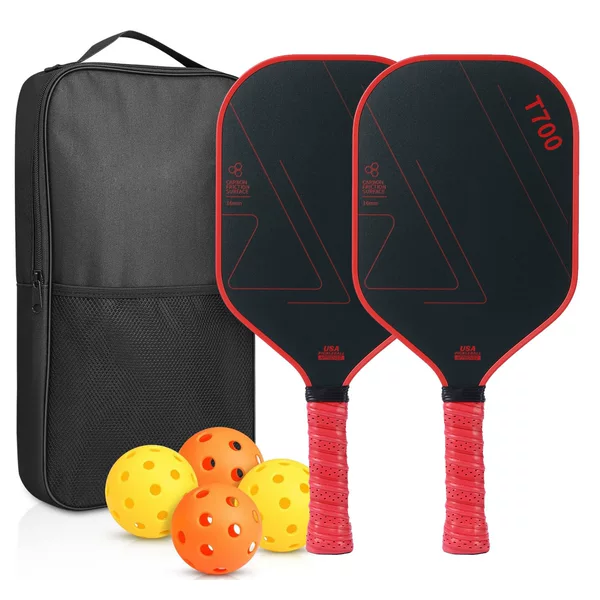 T700 hot-selling cloth-textured matte carbon fiber pickleball racket, 16MM, for high-end competition use, designed for cross-border sales