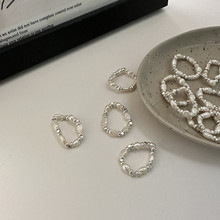 S925纯银珍珠碎银子戒指女高级感百塔简约个性百搭食指戒银饰