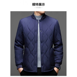 中老年男士加绒加厚舒适保暖棒球领棉服外套26年秋冬休闲百搭棉衣