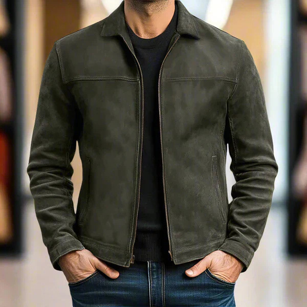 Amazon Independent Site New Men's Autumn Casual Lapel Jacket Trendy Leather Jacket for Men