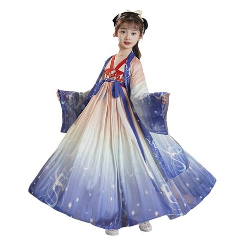 Hanfu girls Chinese wind Ru children dress costume dress of Chinese girl super fairy guzheng Performance costumes Chinese princess skirts 