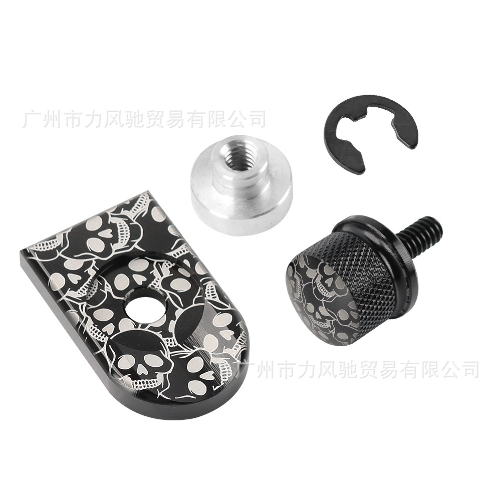 Accesorios de modificación de motocicletas Harley CNC universal tornillo de asiento tuerca 6mm patrón de cráneo