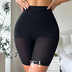 ハイウエストヒップリフティングおなかコントロールパンツ、超おなかコントロール、薄い通気性メッシュ産後ボディシェイプパンツ、女性用ボトムヒップ安全パンツ