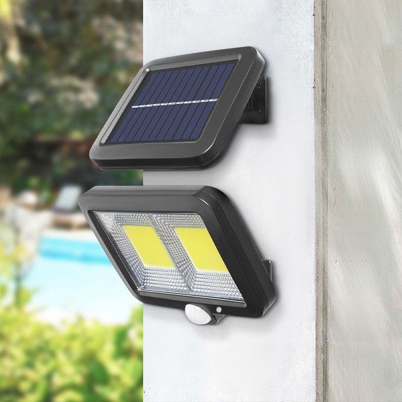 Nueva lámpara solar para exteriores, cuerpo humano doméstico, luz de calle impermeable automática, foco de iluminación, lámpara de pared de jardín súper brillante