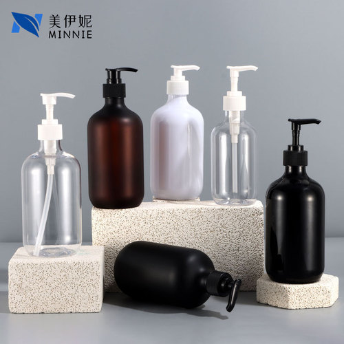 500ml round shoulder shower gel bottle press care shampoo bottle cosmetic packaging sub-bottle frosted PET