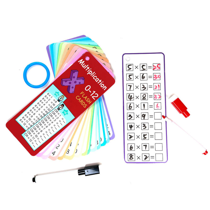 跨境闪卡15张数学数字卡乘法可擦写使用数学学习卡片益智科教玩具|undefined