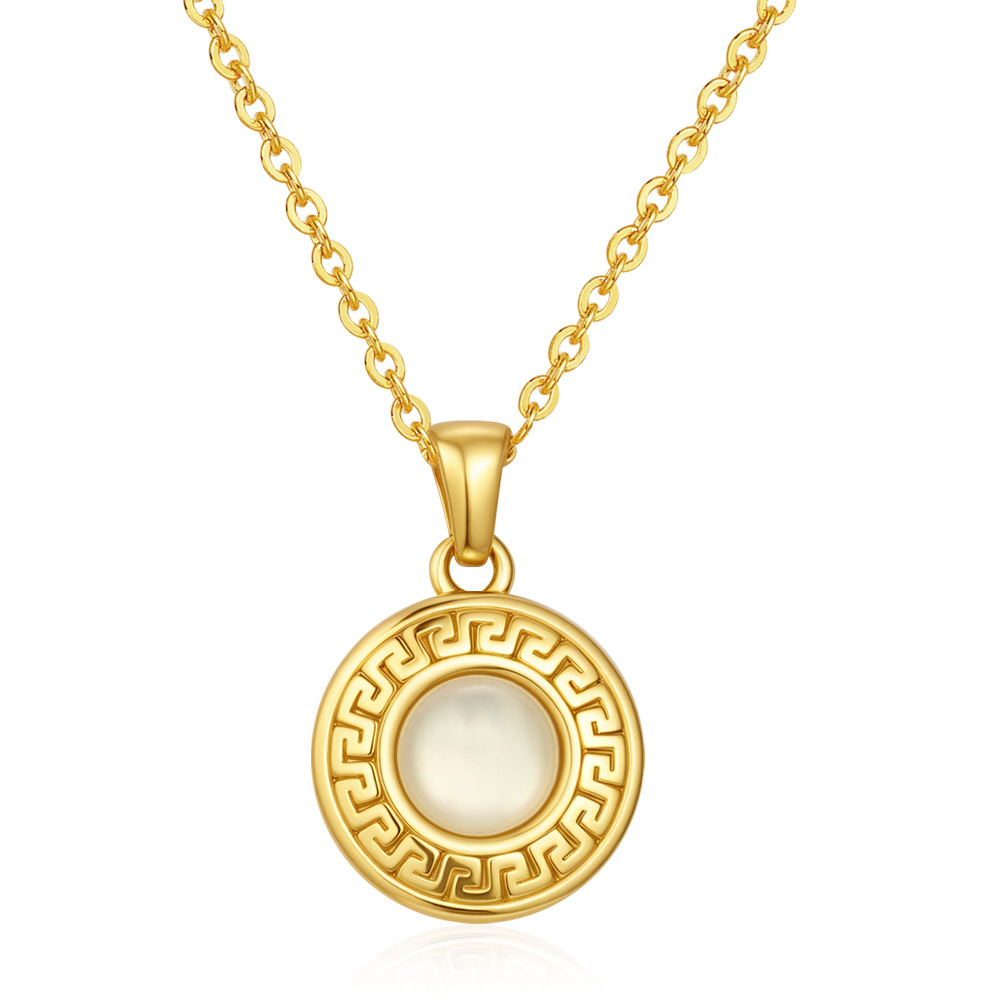 Collar de acero de colgante de oro retrógrado Mirad Wind 2025 nuevo estilo de mujer de alto nivel collar de aceite de acero de acero de collar de amor universal