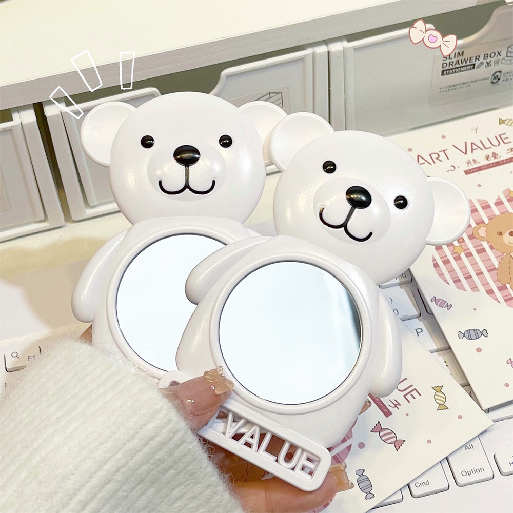 ART VALUE Bear Mirror, Cute Cartoon portable mirror, Touch-up High List, Small makeup mirror wholesale undefined