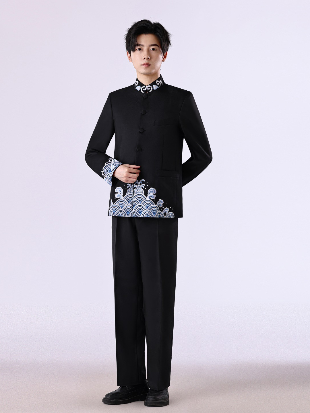 Suit, retro set for students, slim fit 5