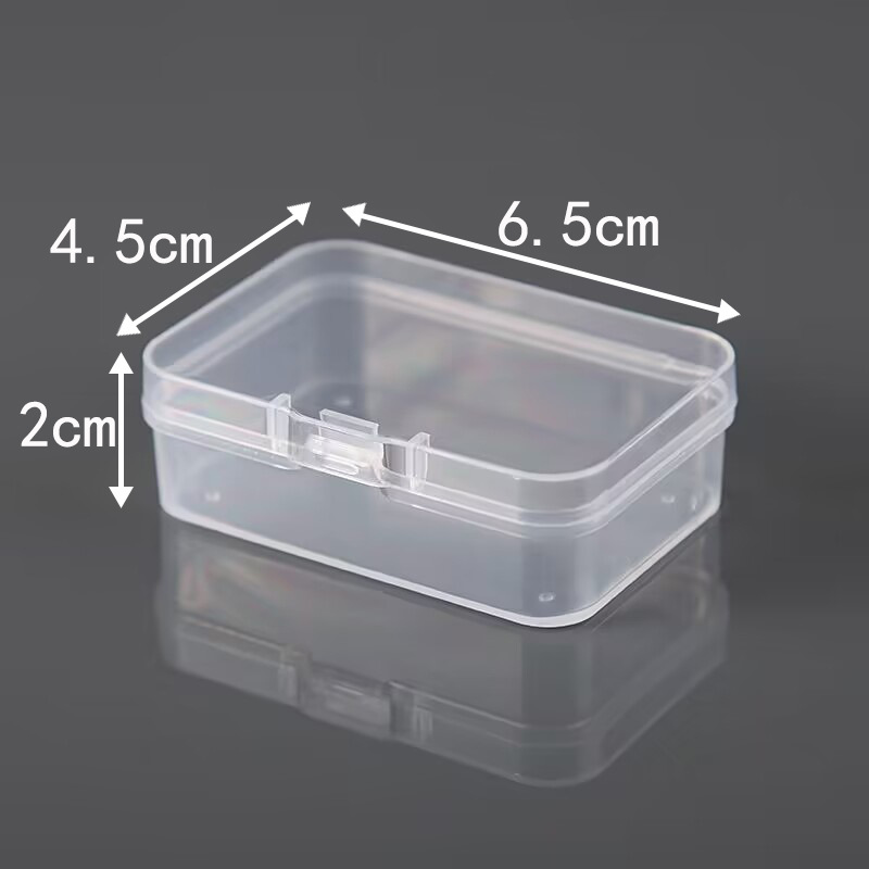 Cuadrado transparente caja de almacenamiento de plástico PP caja de embalaje joyas accesorios de hardware partes tapones para los oídos caja pequeña caja de elemento