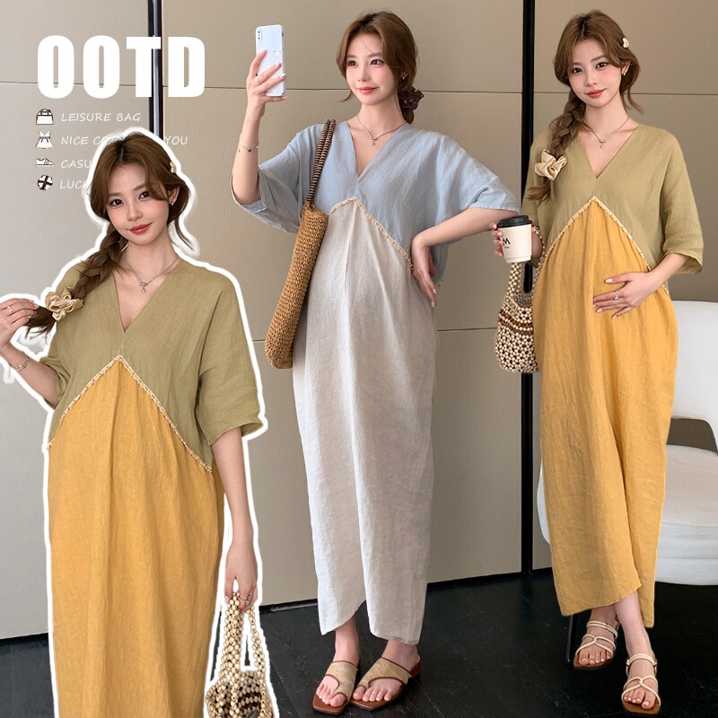 Actual Photos of the New Summer Style New Chinese-Style Lazy Collar Dress, Slimming Loose Long Linen Dress