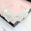 Summer children's white hair accessory, headband from pearl for early age, 2021 collection, floral print