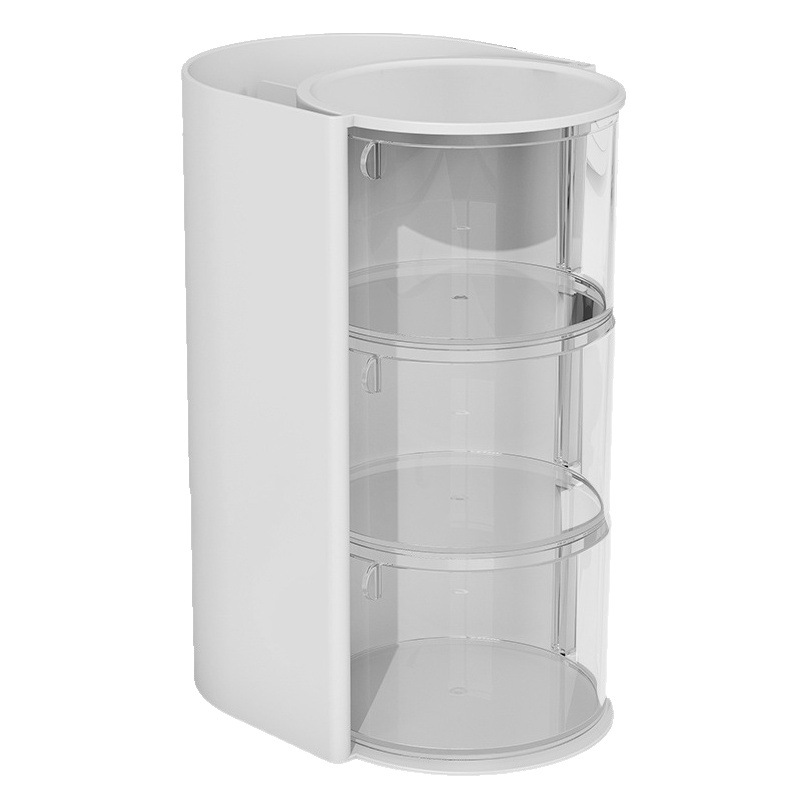 Caja de almacenamiento de escritorio de plástico transparente cajón multifuncional caja de almacenamiento de cosméticos caja de almacenamiento titular de la pluma caja de soplo de polvo