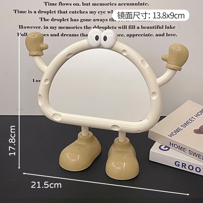 Espejo de maquillaje de escritorio de pie pequeño lindo dormitorio de escritorio doméstico dormitorio de maquillaje de maquillaje de alta definición espejo pequeño