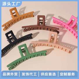 秋冬奶咖色发夹女发量多抓夹大号后脑勺鲨鱼夹子头饰网红洗澡发卡