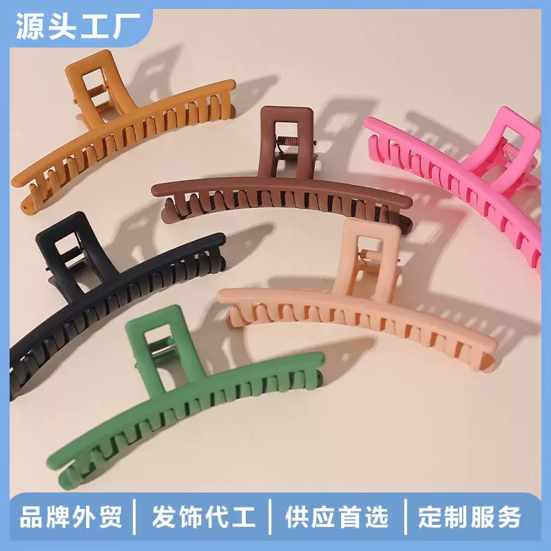 秋冬奶咖色发夹女发量多抓夹大号后脑勺鲨鱼夹子头饰网红洗澡发卡
