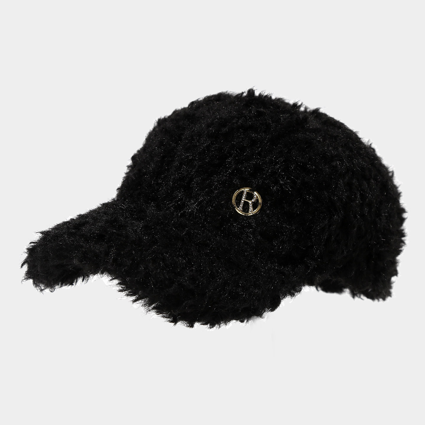 Commerce electrónico transfronterizo nueva letra R engrosada gorra de lengua de lana para mostrar la cara pequeña gorra de béisbol casual de compras de invierno al aire libre