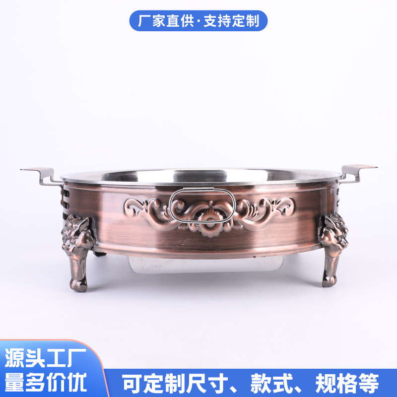 加厚不锈钢干锅商用锅仔小火锅干锅锅固体酒精炉酒吧鼎家用干锅