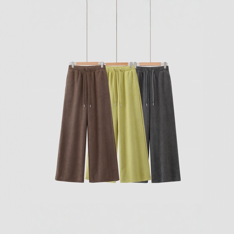 Warm fleece fluffy women's loose slimming drawstring elastic waist home pants comfortable long pants new autumn and winter model 6259 Warm fleece fluffy women's loose slimming drawstring elastic waist home pants comfortable long pants new autumn and winter model 6259