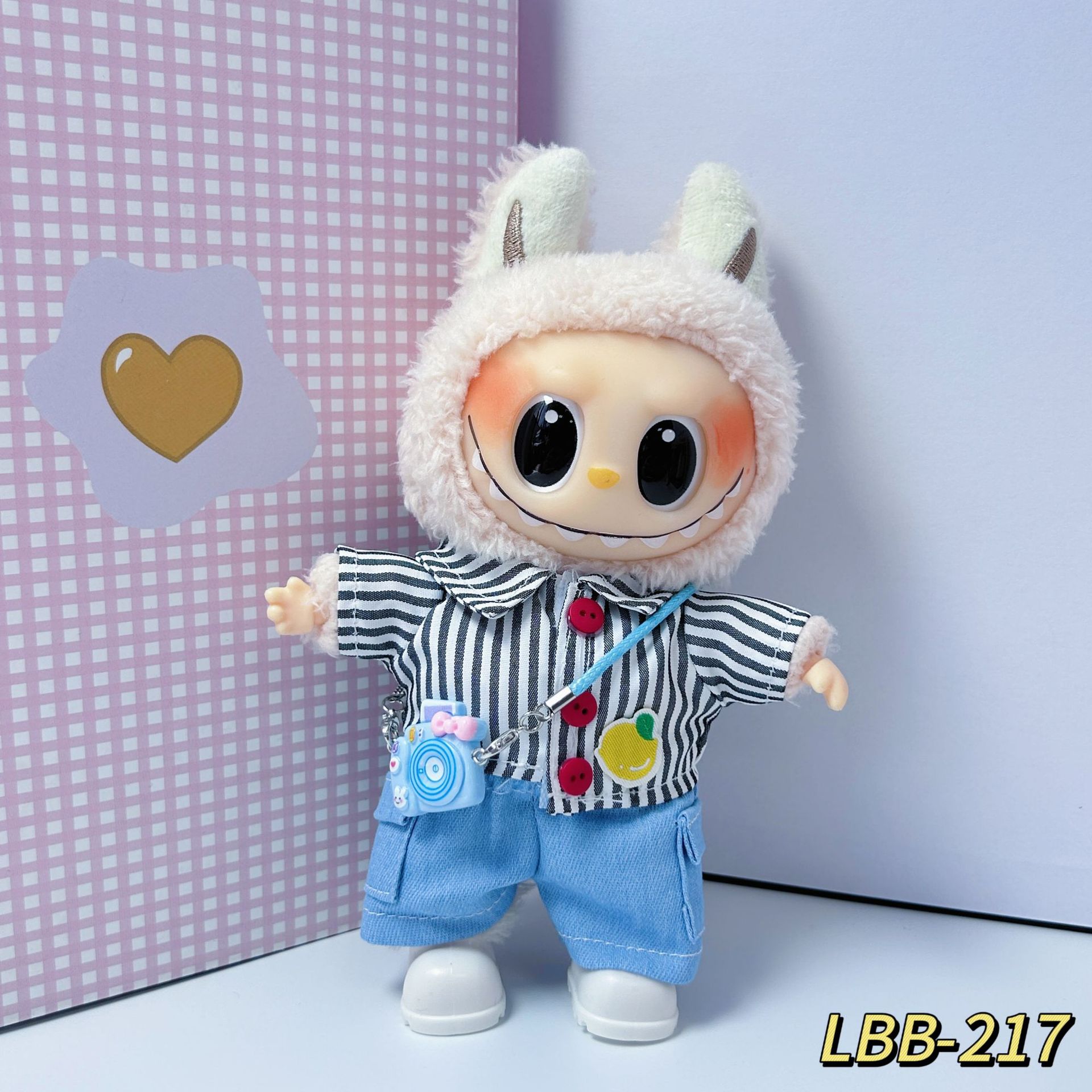 [Solo ropa] Uno, dos, tres llaves Labubu ropa colgante Labubu ropa de muñeca ropa de moda feliz y cool image 10