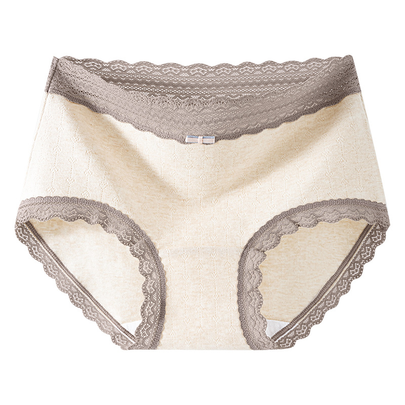 Un tipo de ropa interior de algodón de color de contraste de encaje de algodón para bebés entrepierna de algodón 10A entrepierna antibacteriana transpirable calzoncillos de mujer