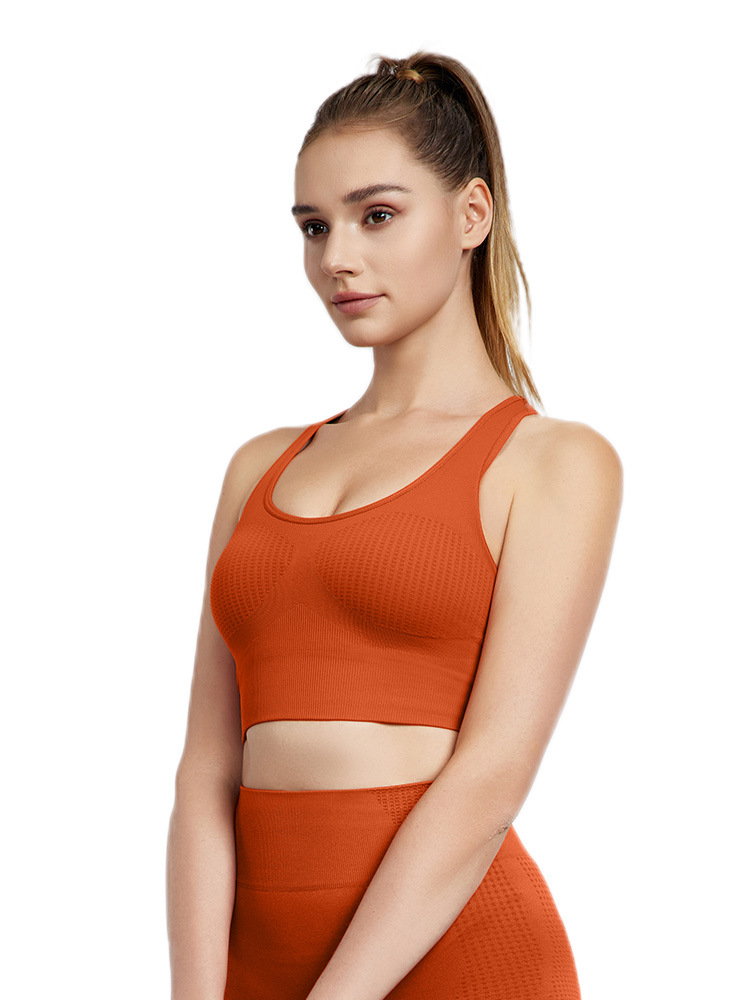 Bra deportivo desnudo para mujeres a prueba de choque correr al aire libre ropa de ejercicios transpirable sin chaleco fijo taza