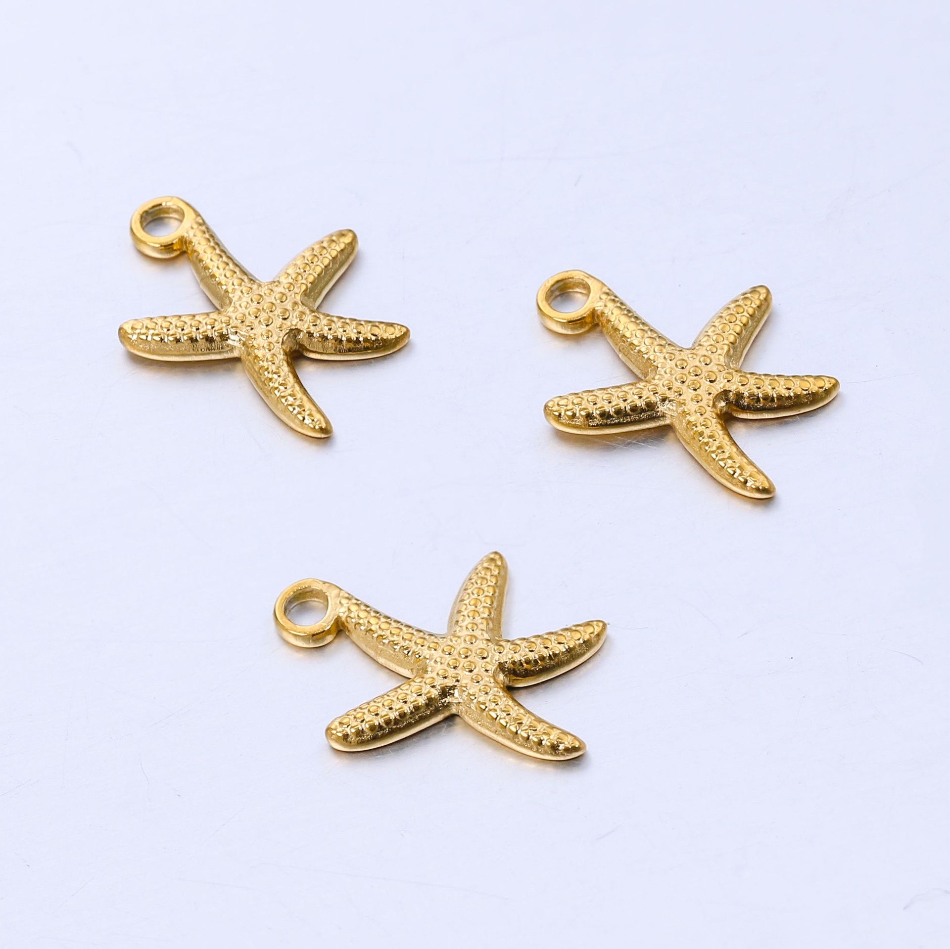 a Pack of 3 Quantity A Pack Of 3 18*14mm 304 Stainless Steel Starfish Polished Pendant