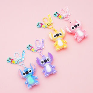 Cartoon Anime Stitch Silicone Keychain Pendant Car Keychain Hanging Machine Grabbing Doll Machine Small Gift Wholesale