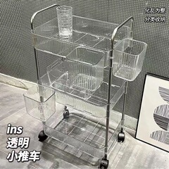 宿舍小推车落地亚克力床头化妆品零食书架桌面卫生间收纳架置物架