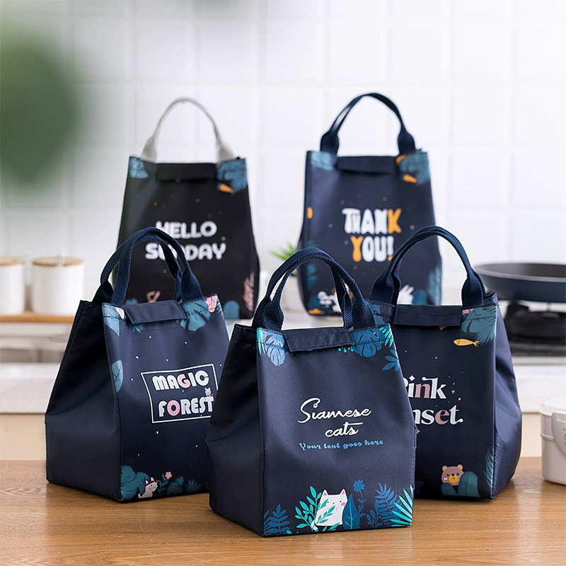 Лесная сумка для ланча Ткань Оксфорд Утолщенная алюминиевая фольга Изоляционная сумка для холодильника Холщовая сумка для ланча для студентов и офисных студентов