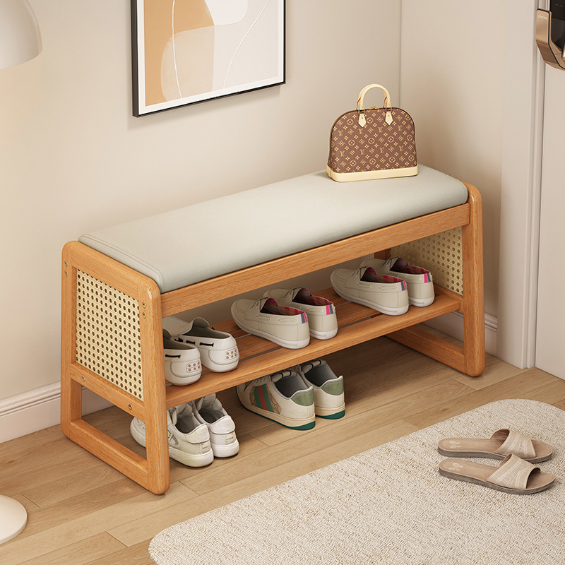 Rattan Shoe-Changing Bench 2026 Hot Model for Entryway, Multi-Layer Storage, Solid Wood Shoe Rack, Can Be Used as a Seat, Shoe Cabinet for Hallway Rattan Shoe-Changing Bench 2026 Hot Model for Entryway, Multi-Layer Storage, Solid Wood Shoe Rack, Can Be Used as a Seat, Shoe Cabinet for Hallway