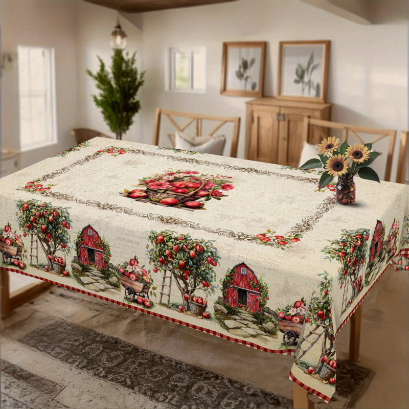 Nuevo manto de mesa de Navidad árbol de Navidad muñeco de nieve alce impresión digital manto de mesa transfronteriza amazónica decoración festiva image 19