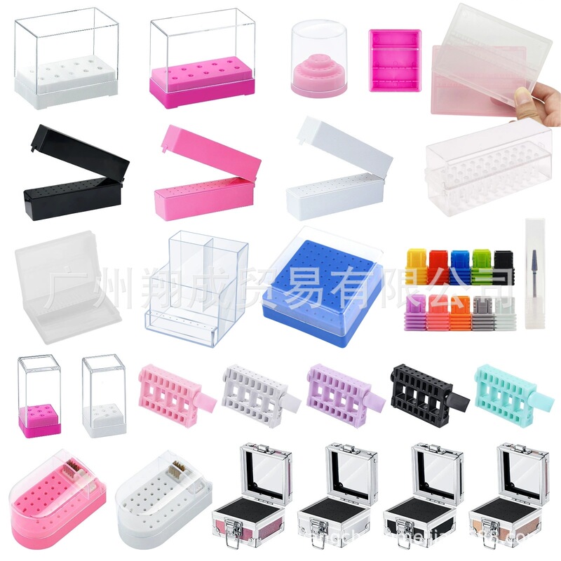 Nail Art Storage Box, Nail Polishing Head Display Stand, 2.35mm Drill Bit Storage and Organization Box, Nail Art Tool Box Storage