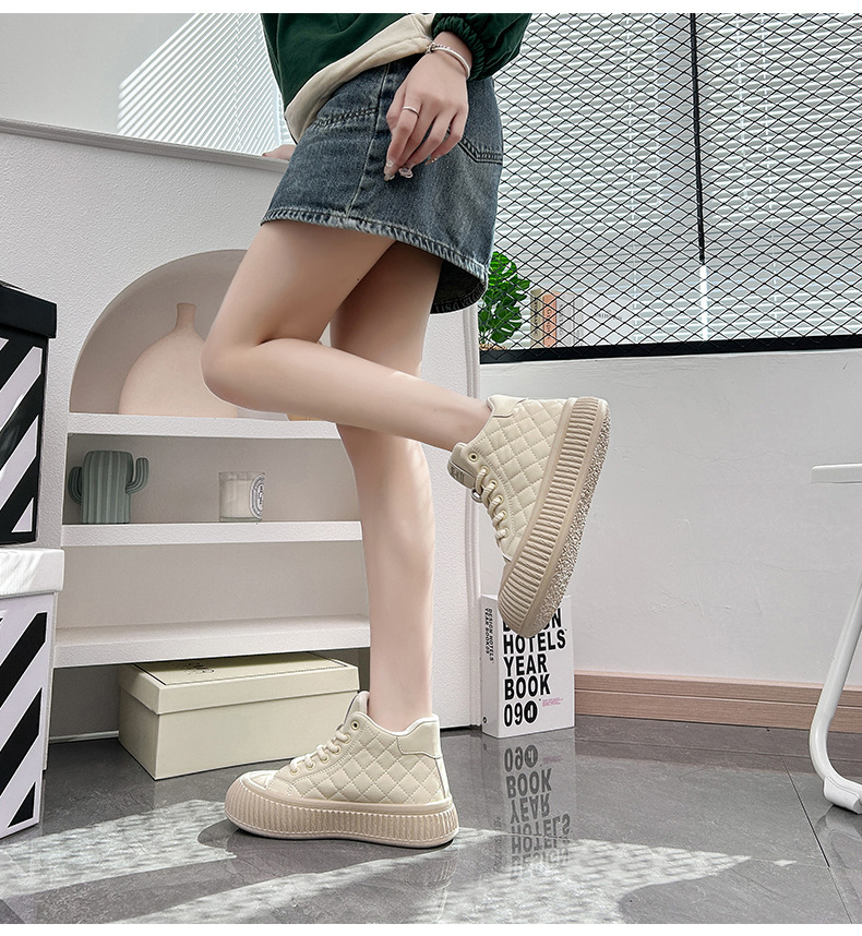 Ventilerande casual sneakers för herr med tjock sula höst_voghion.com