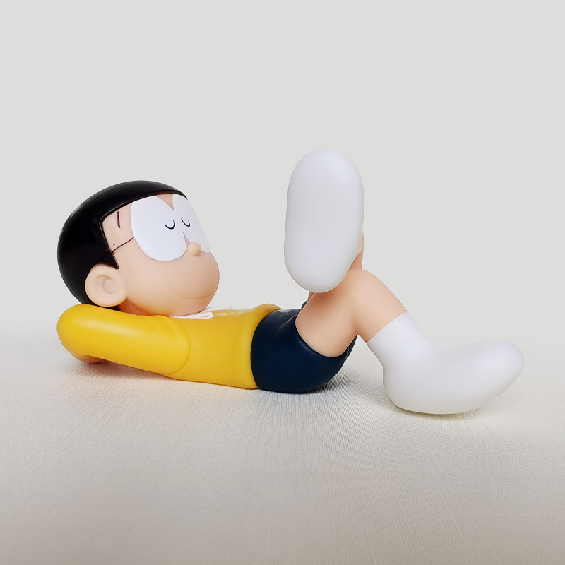 同款升級版野比睡覺大雄午睡汽車擺件卡通車內飾品搪膠款袋裝