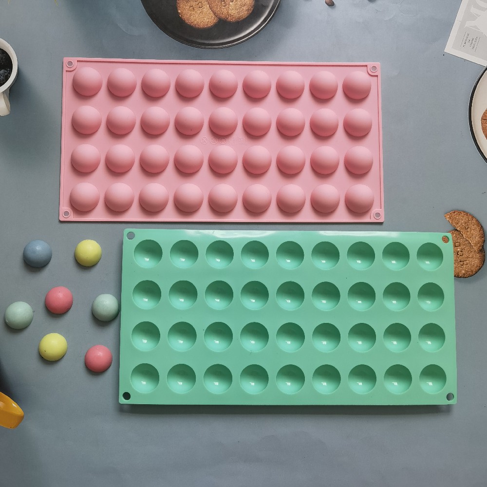 36 pequeñas semicírculos 438 molde de silicona para pastel de chocolate molde de pan herramientas de panadería de jalea