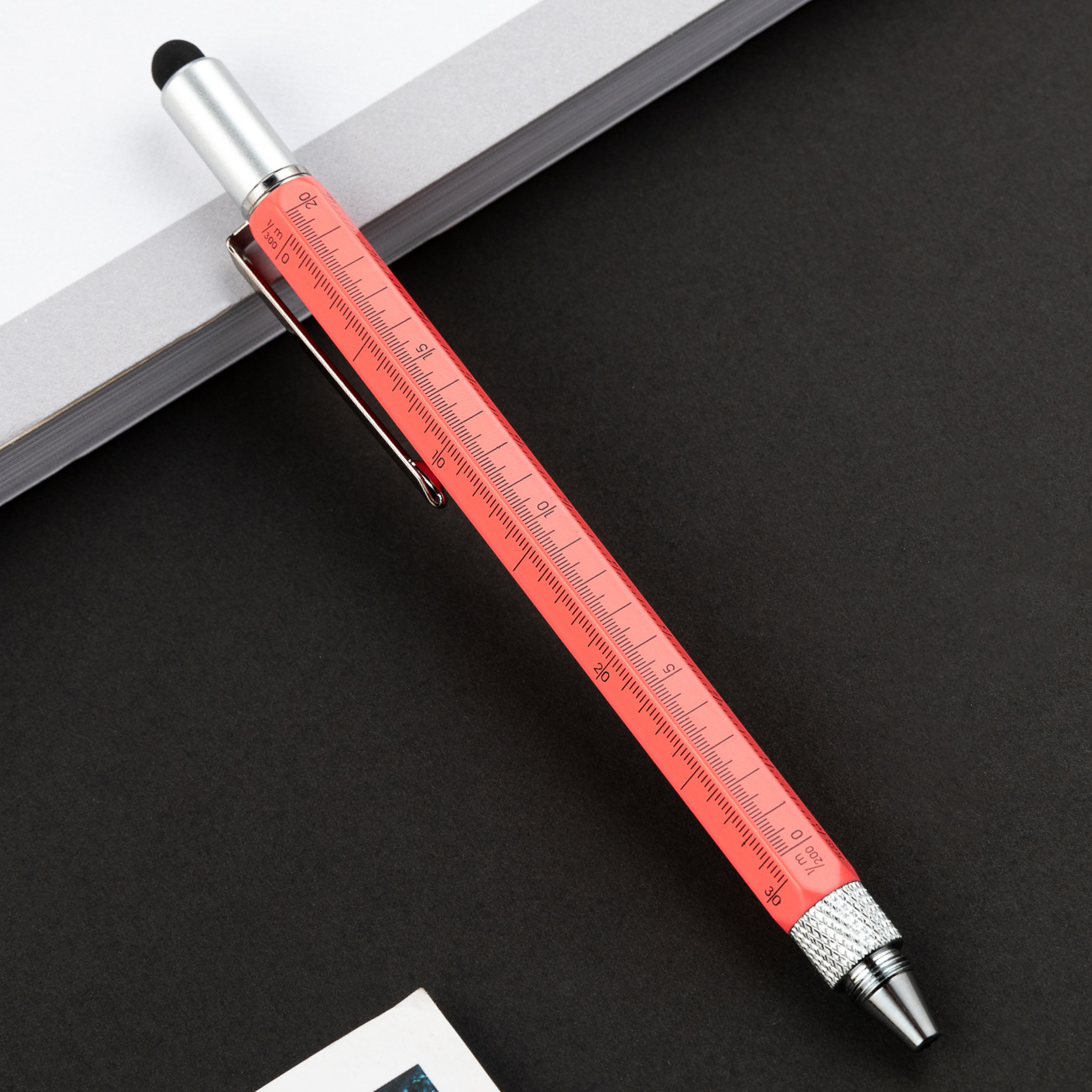 Lápiz multifuncional 6 en 1 lápiz de bola de metal calibración in situ nivelador destornillador lápiz de condensador herramienta creativa lápiz