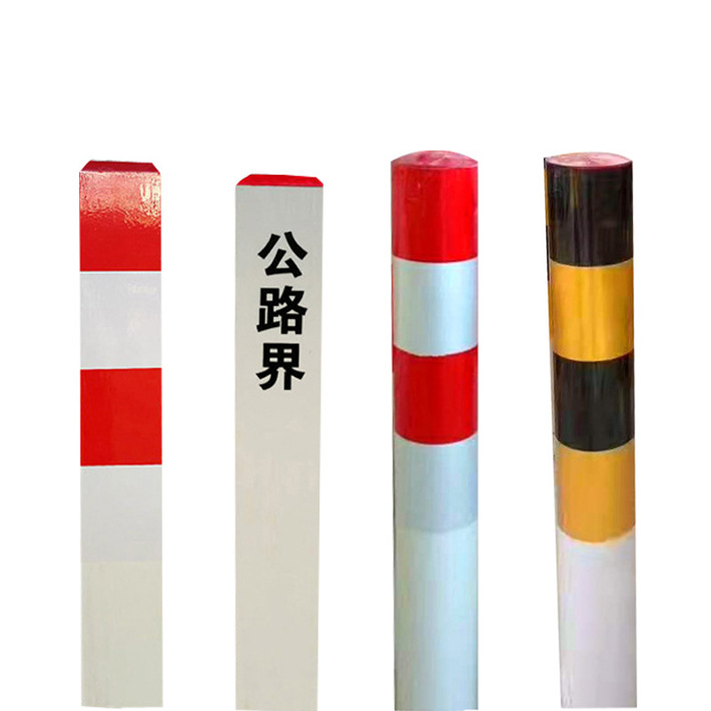 玻璃钢路口警示桩红白黄黑反光道口桩公路界桩反光警示柱防撞柱