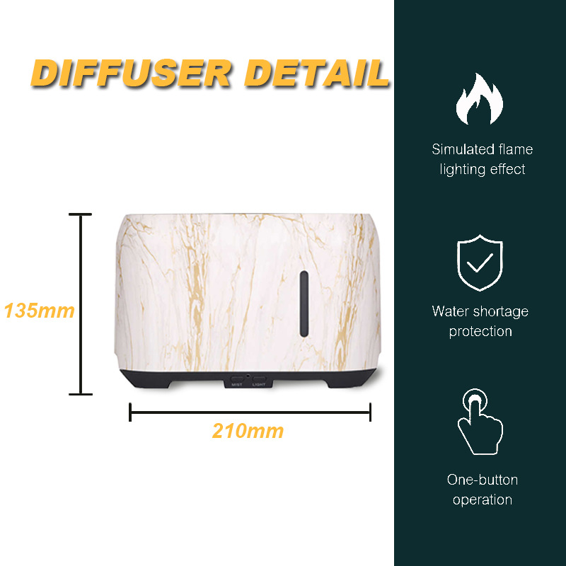 【热销火焰】跨境创意超声波火焰香薰机桌面木纹24V家用加湿器详情3