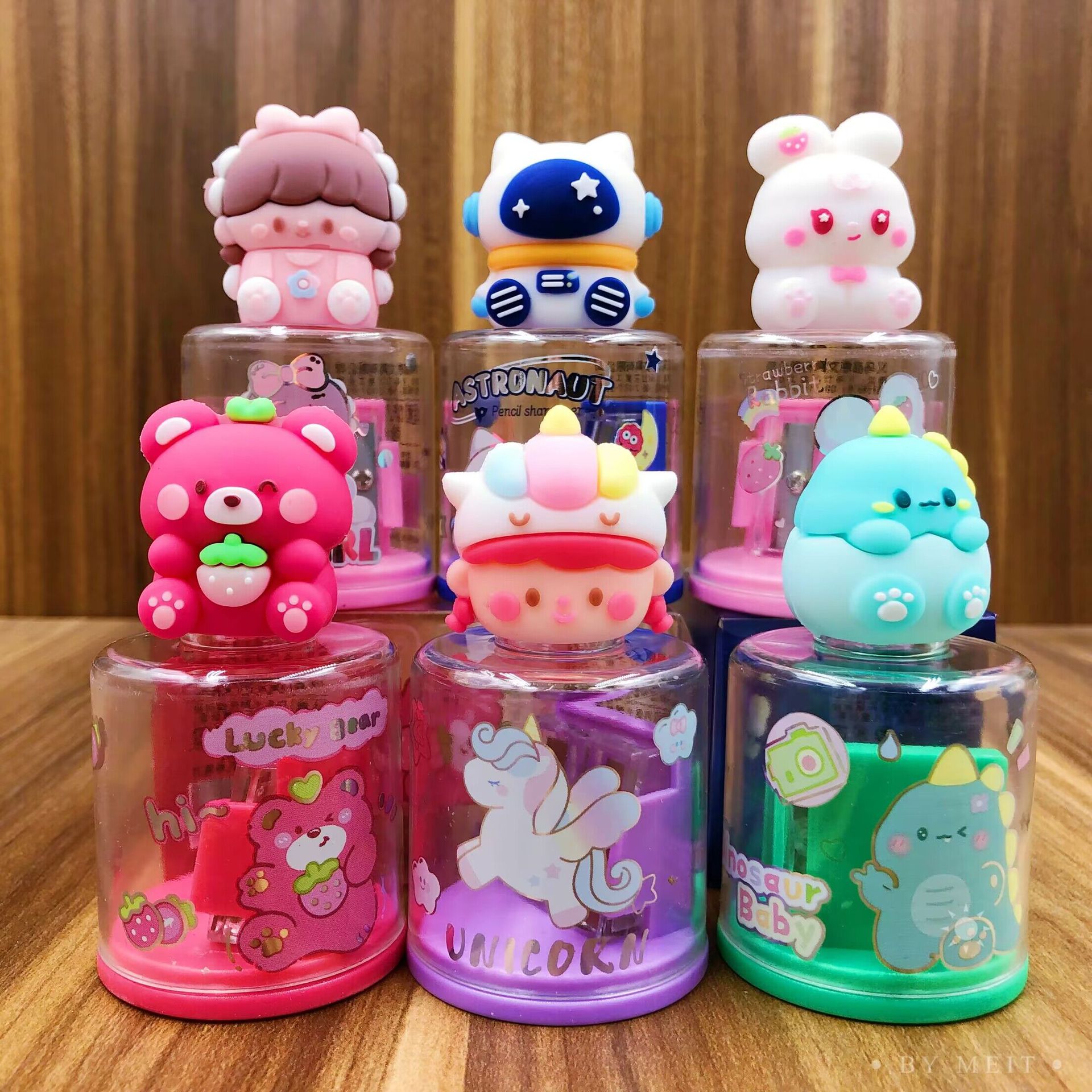 双孔硅胶卷笔刀  恐龙宇航员立体造型双孔卷笔刀/铅笔刨