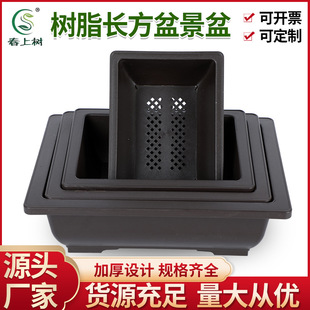 Rectangular Bonsai Flower Pot Plastic Thickened Plastic Pot Planting Pot Rectangular Miniature Bonsai Pot