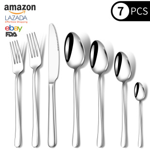 Source manufacturers 304 stainless steel elegant knife and fork spoon wholesale hotel western high-grade steak knife spoon tableware